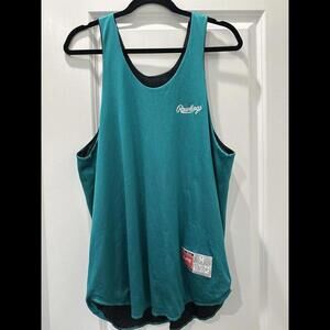 Vintage Rawlings Athletic Basketball Teal Shirt Comfy Sleevess Shirt Size Medium